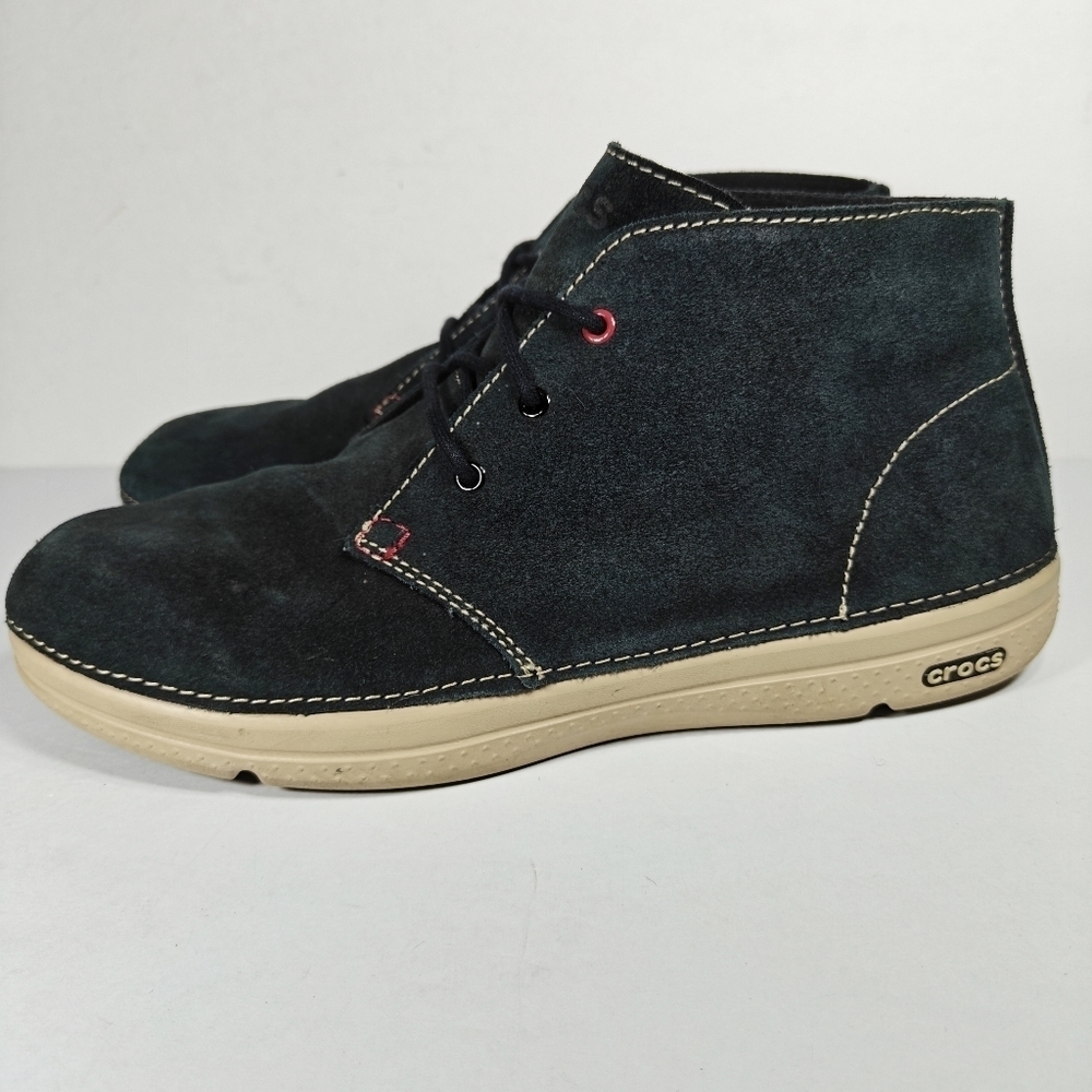 Crocs Thompson Desert Chukka Boots  Black Chai Suede Casual Boots Men's Size 13